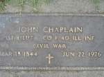 Picture 2 of 2 John Chaplain Civil War Veteran 1st LIEUT CO F 40 Illinois INF March 18, 1844- June 22,1926